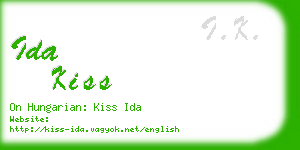 ida kiss business card